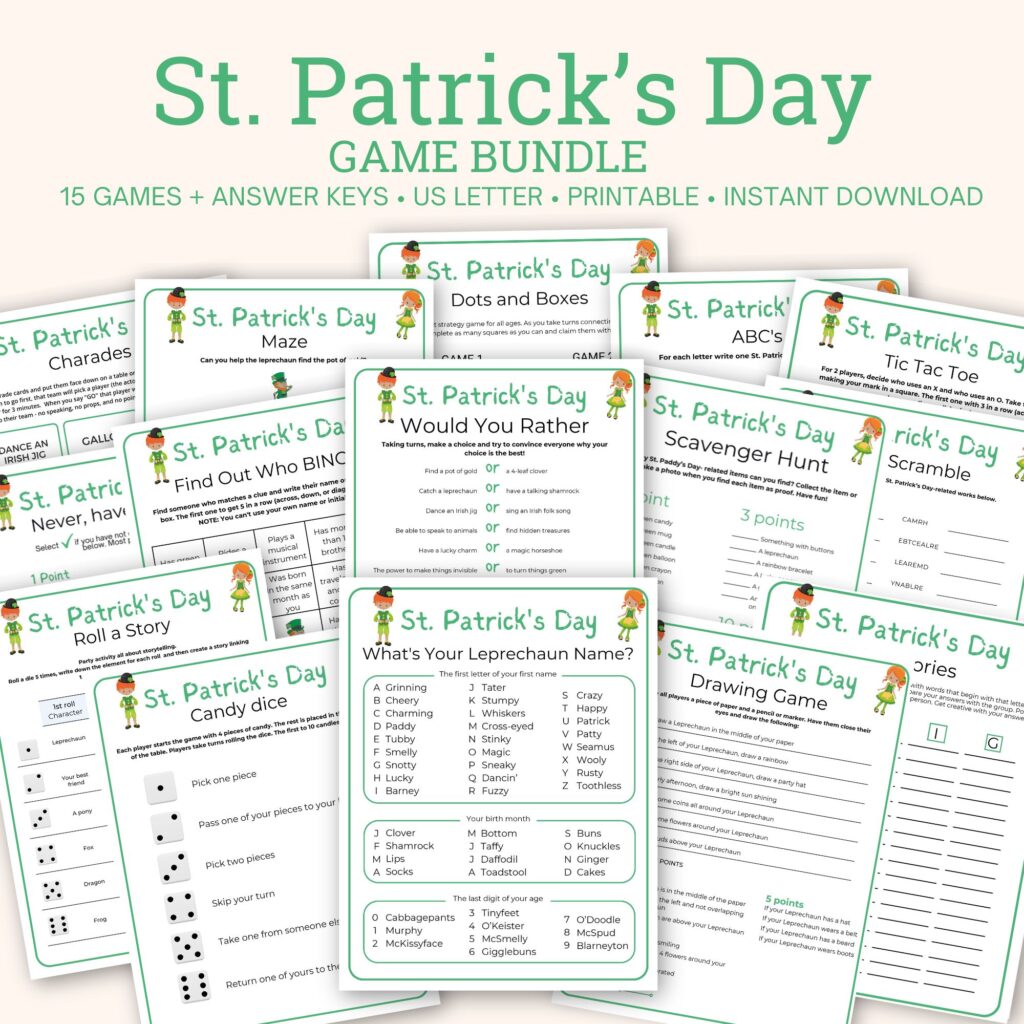 printable games for St. Patrick's Day