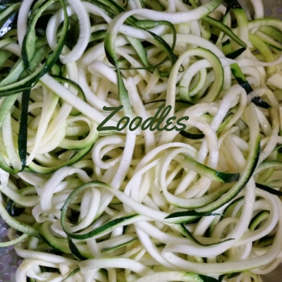 Zoodles made with a veggetti