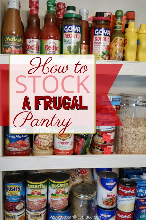 inexpensive pantry items in a cabinet