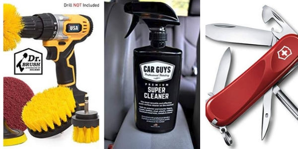 Father's day gifts Drill brush set, CarGuys Supercleaner, Swiss Army Knife