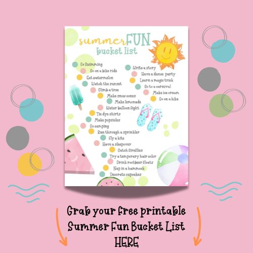 Summer fun bucket list printable