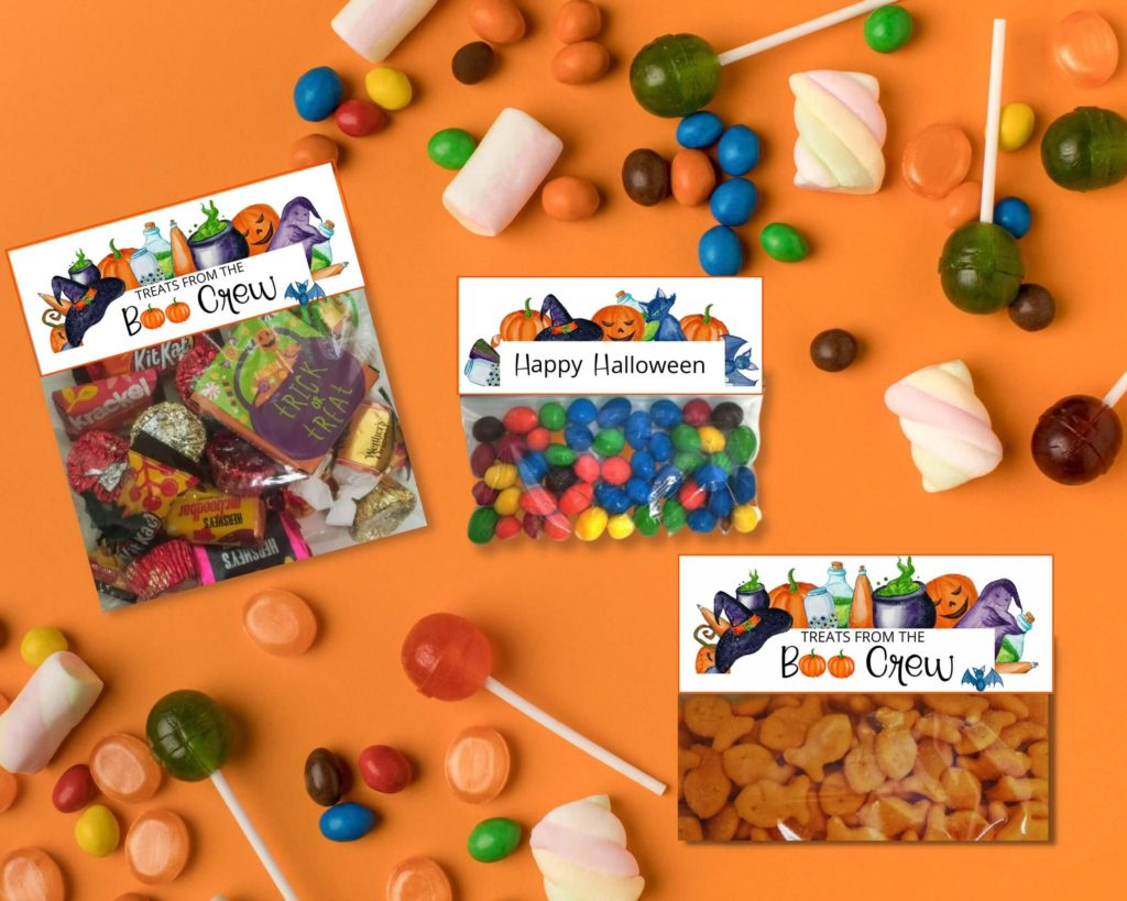 treat bags and loose candy for Halloween