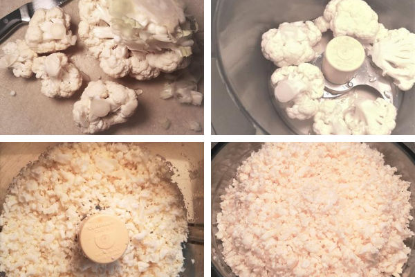 Making cauliflower rice 