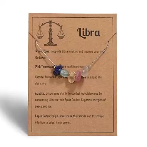 Raw Crystals Zodiac Necklace for Women