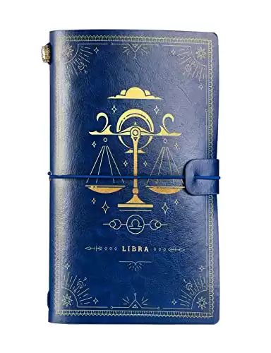 INNObeta Zodiac Gifts-Leather Journal Notebook, 7x5 Inches