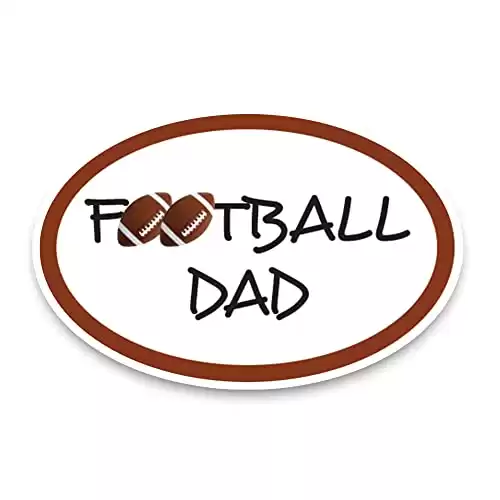 Football Dad Sports Oval Magnet Decal