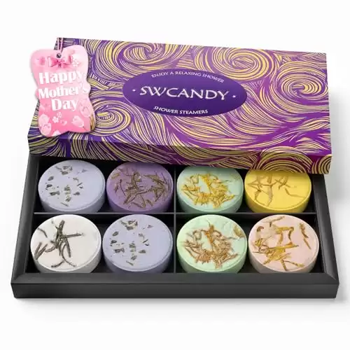 A self-care gift for Mom. SWCandy shower steamer aromatherapy bombs